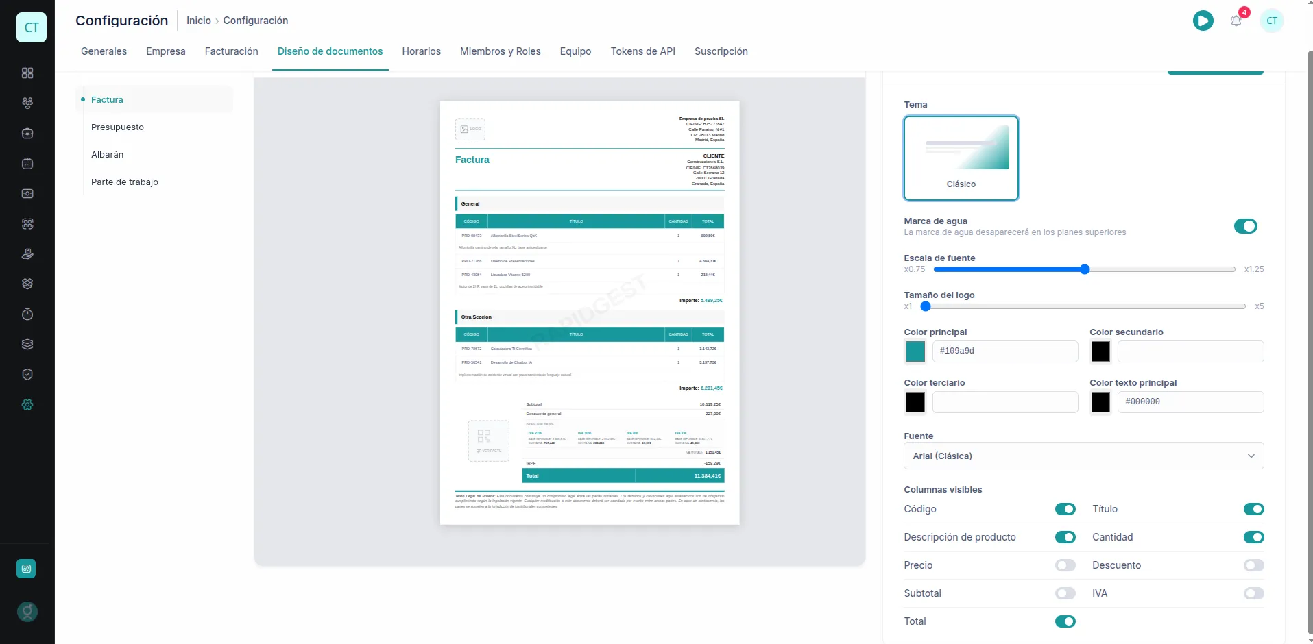 Diseño de plantillas de documentos en Rapidgest